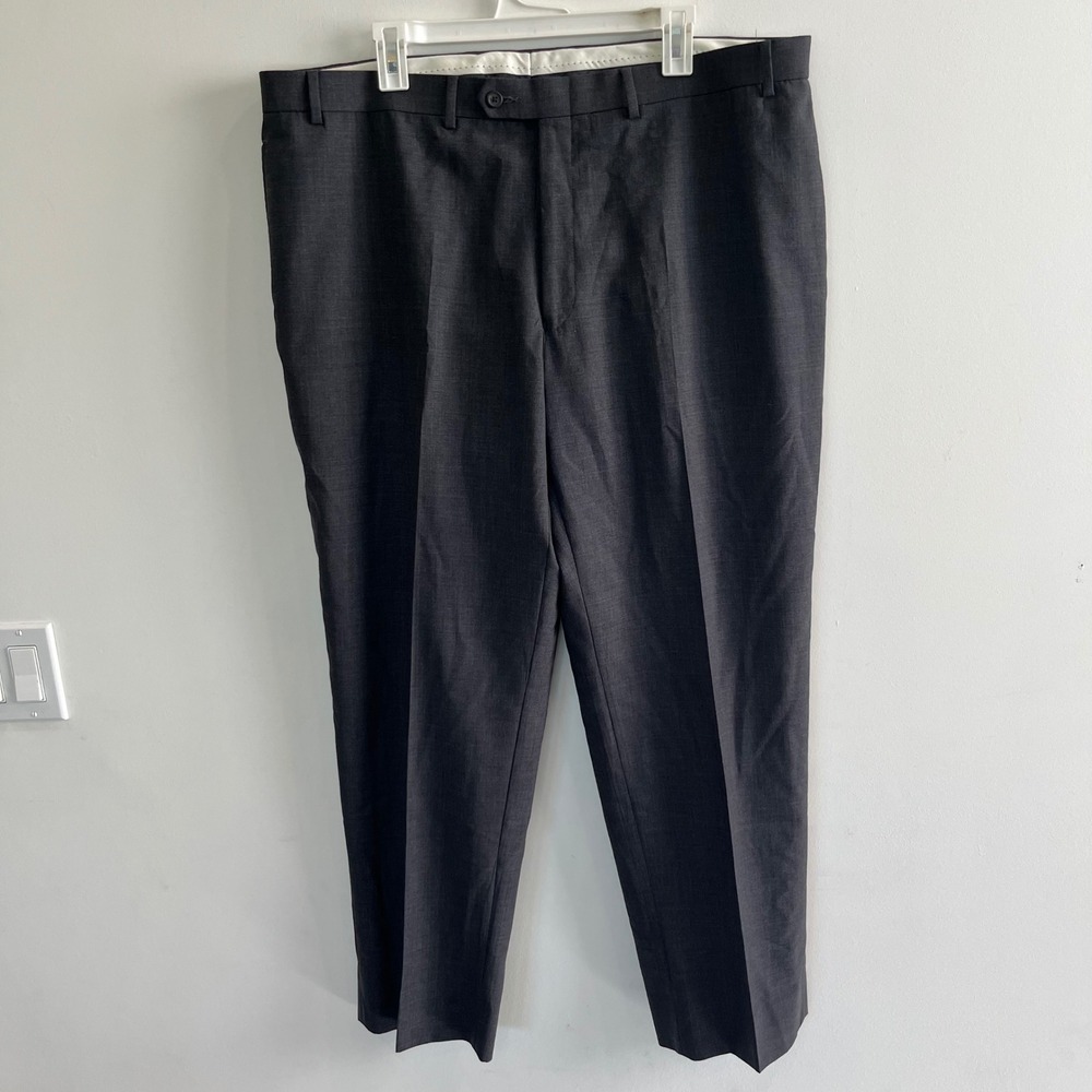 Lauren Ralph Lauren Mens 42x30 Charcoal Gray 100% Wool Dress Pants Total Comfort